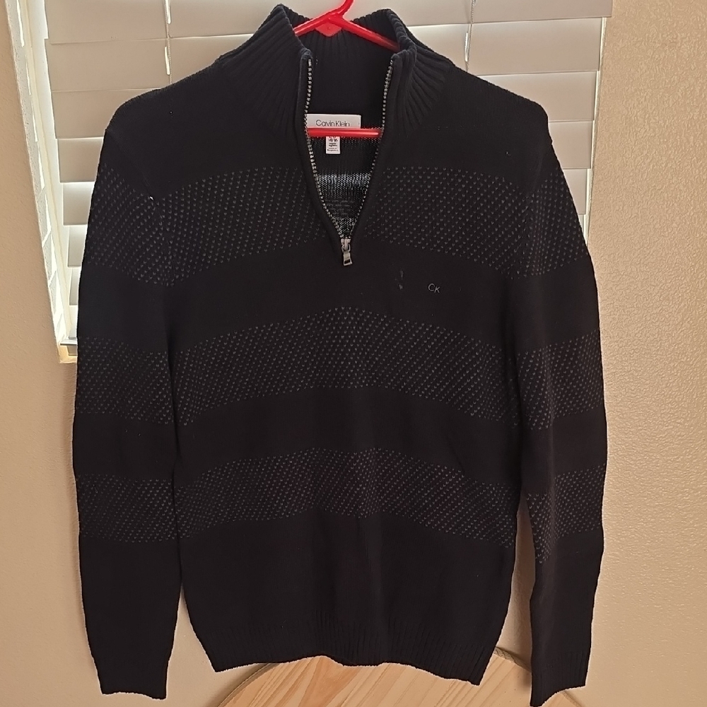 Calvin Klein Men's Black Zip-Up Sweater